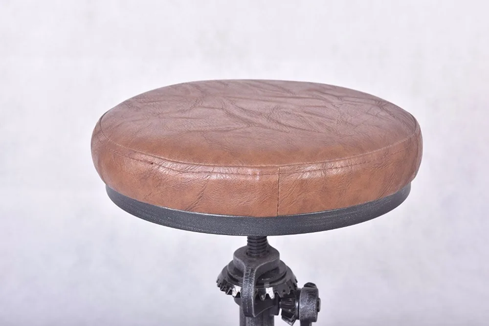 Винтажные промышленные барные стулья DIY с рукояткой для кафе кожаное кресло