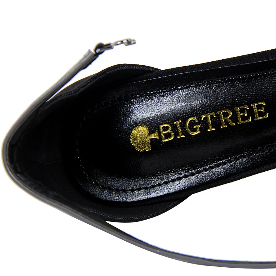 BIGTREE Summer Concise Thin Heels Sandals Women PU Leather Flock Fashion Buckle High Shoes Open Toe Women's Dress | Обувь
