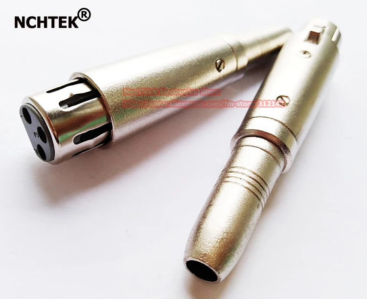 NCHTEK XLR для женщин 1/4 &quotстерео TRS Женский адаптер 6 35 мм разъем 3pin аудио 2 шт