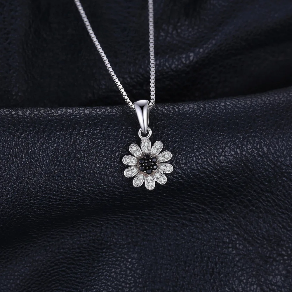 Jewelrypalace цветок черный шпинелей Ожерелья для мужчин Подвеска Для женщин из