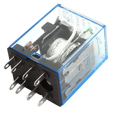 HH52P 24VDC 5A Катушка 8 Pin DPDT зеленый светодиодный индикатор реле питания