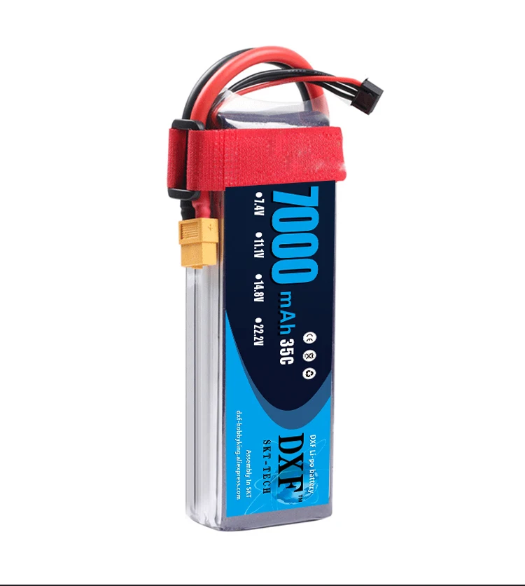 DXF Li-Poly батарея 7 4 V 7000mAh 35C MAX60C 2S RC автомобиль Lipo Bateria Мультикоптер Квадрокоптер