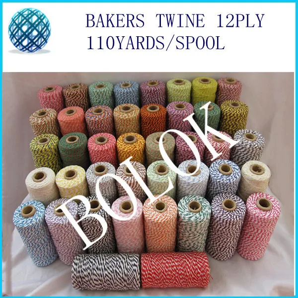 

55 kinds color Cotton Baker twine 110yards/spool(30pcs/lot) free shipping,divine twine, for gift packing