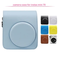 protective pu leather classic camera case bag with shoulder strap compatible for fujifilm instax mini 70 instant camera