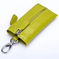 hot selling unisex genuine leather key wallets men car key purse fashion women housekeeper keys organizer wallet with zipper