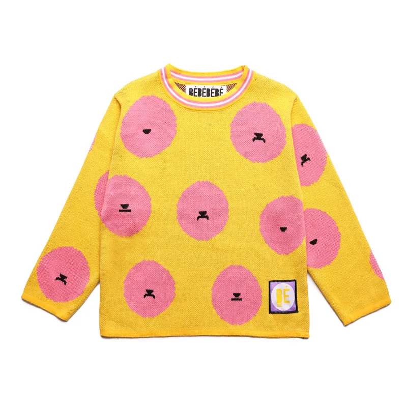 Orange Pullover Детские свитера; Новинка года; сезон осень-зима; корейский бренд; кардиган в полоску для мальчиков и девочек; детская верхняя одежда из хлопка; Bebe De P - Цвет: Orange Pullover