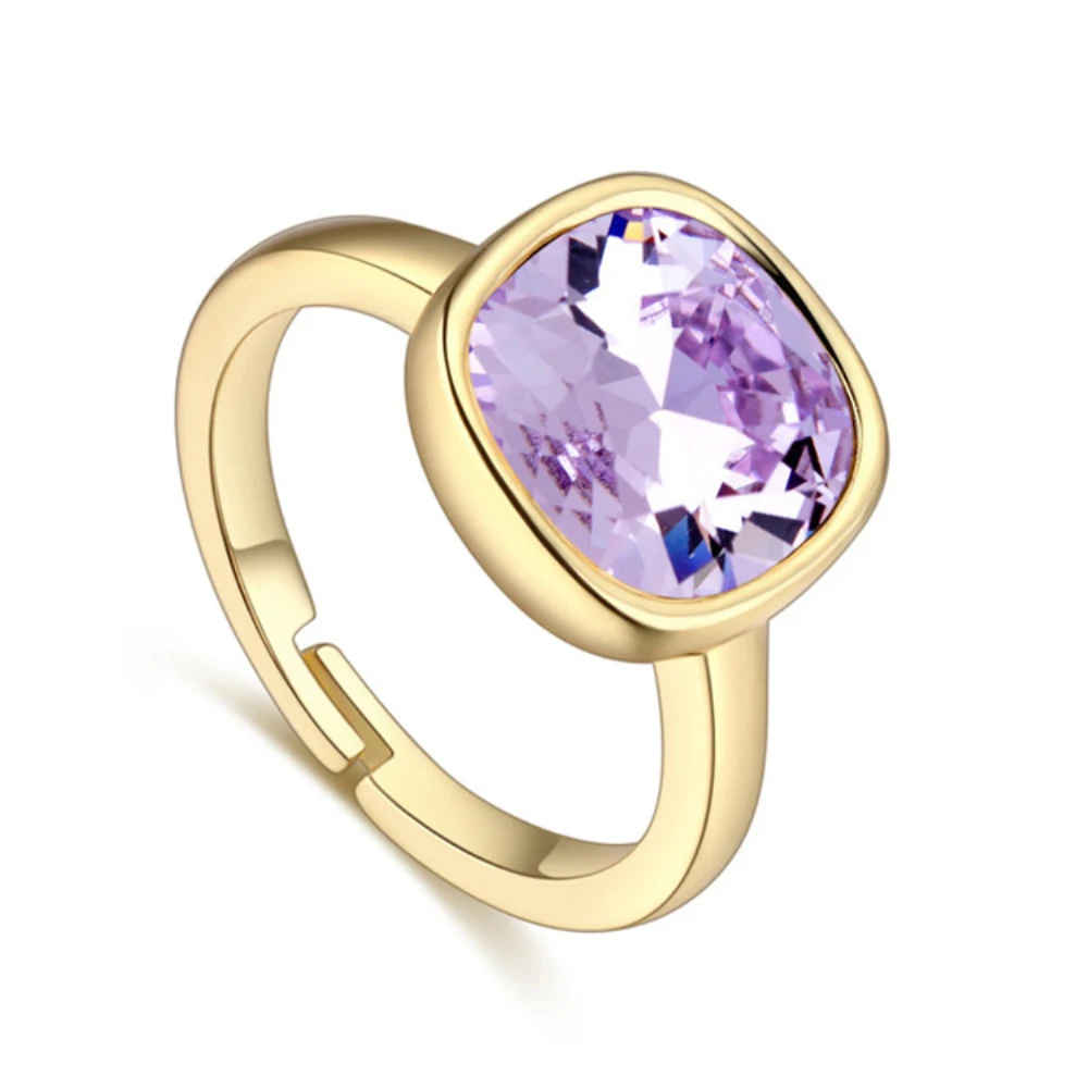 Новое Очаровательное вечернее Золотое кольцо с кристаллами swarovski 4 цвета