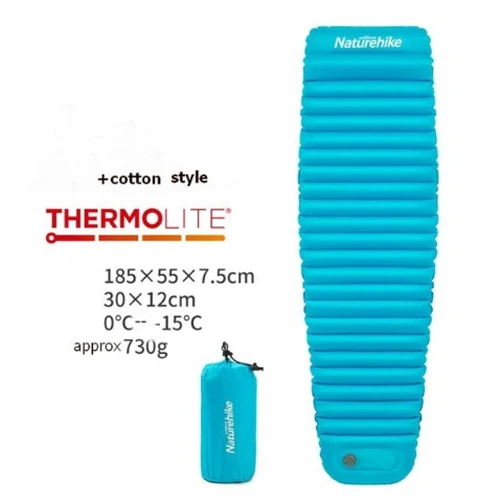 add cotton blue Naturehike коврик для кемпинга Сверхлегкий для походов кемпинг автомобиль спальный альпинистский надувной матрас встроенный насос NH18Q002-D - Цвет: add cotton blue