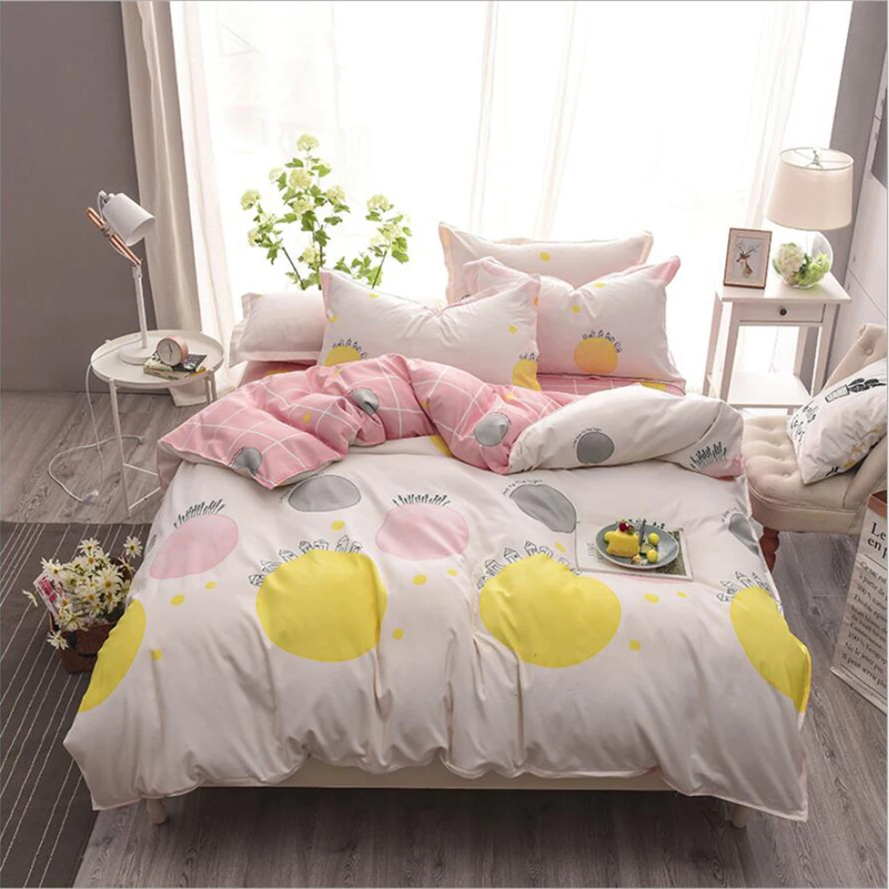 Удобный комплект постельного белья для взрослых 4 x хлопок 200*230 см набор простыня