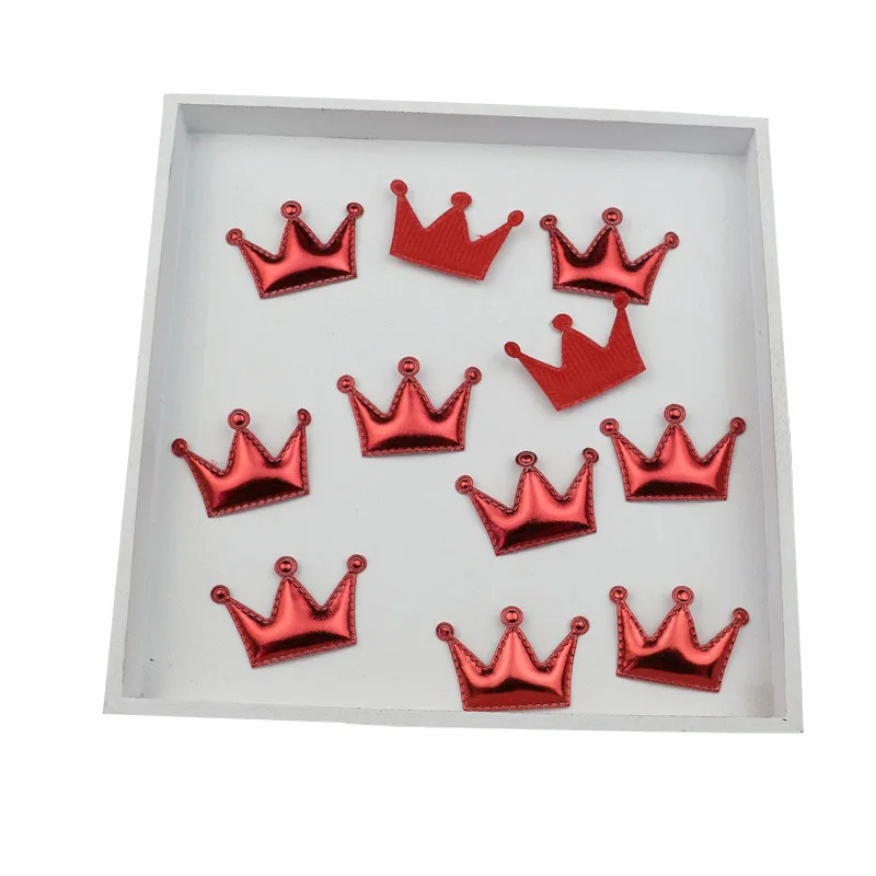 Red Crowns 50 шт. с рисунком короны/звезд/сердца, мягкие патчи, сделай сам, товары для рукоделия, скрапбукинг, аппликация, детские головные уборы, аксессуары, декор с блестками - Цвет: Red Crowns