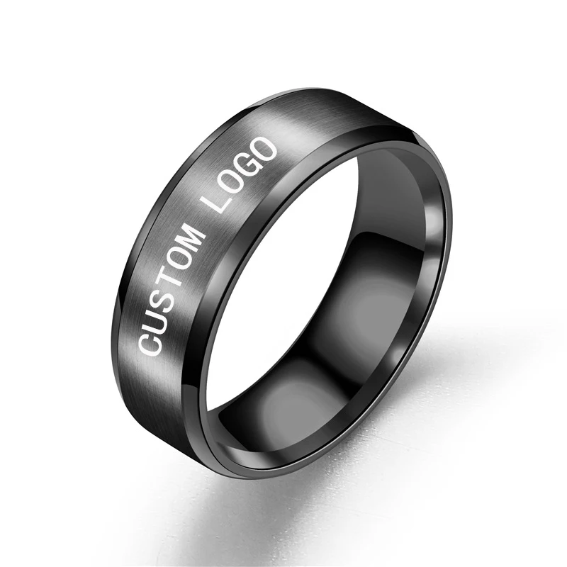 Обручальное кольцо 8 мм для мужчин и женщин логотип сделай сам цвет