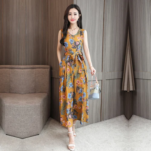 

Print Off Shoulder Summer Sexy Playsuit Women Elegant Sashes Combinaison Femme Trendy High Waist Rompers Womens Jumpsuit