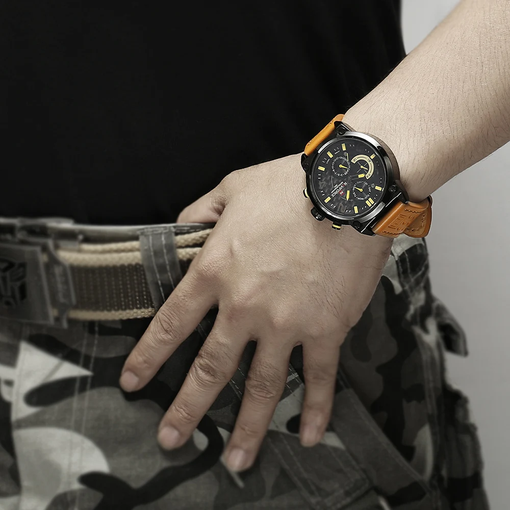 NAVIFORCE оригинальные Роскошные брендовые военные кварцевые часы мужские