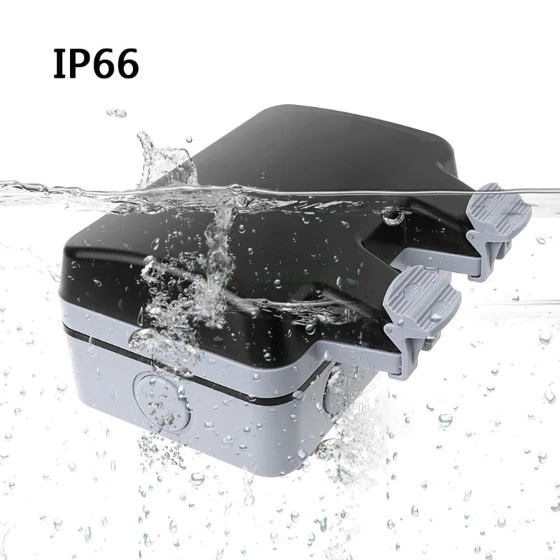 Наружная настенная розетка с одним/двойным выключателем IP66 Погодная и Пыленепроницаемая розетка, стандарт ЕС