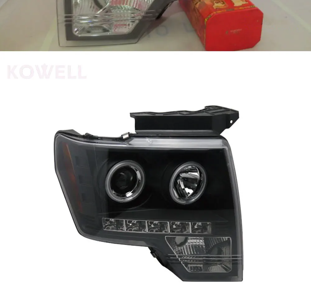 KOWELL стайлинга автомобилей для ford Raptor F150 фары 2008-2012 светодиодный фары DRL Объектив Двойной Луч би-ксеноновая разрядная лампа высокой интенсивности для автомобиля аксессуары