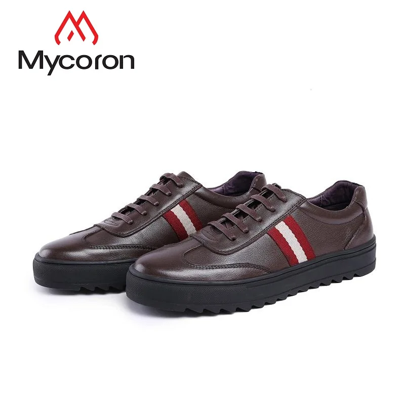 MYCORON New Arrivals Genuine Boots Leather Men Slip-On Shoes Luxury Designers Breathable Sepatu Kulit Pria | Обувь