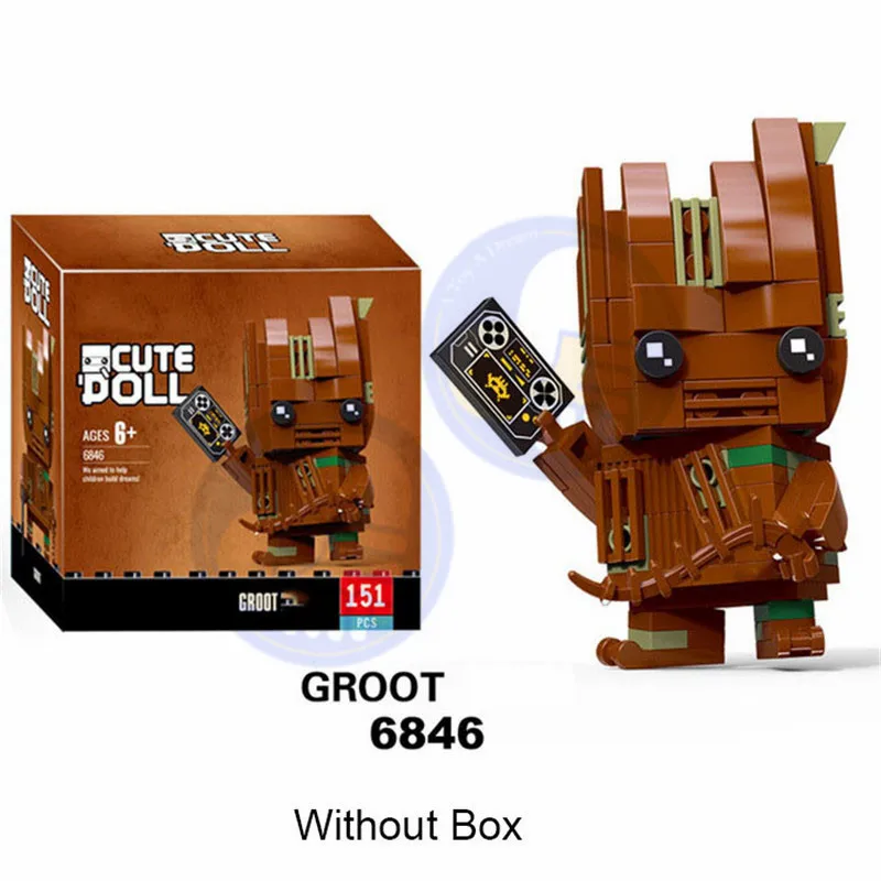 No. 6846 Новинка Brickheadz Marvels Мститель Супер Герои Бэтмен Железный человек паук строительные блоки кирпичи игрушки совместимы с Brickheadz игрушки - Цвет: No. 6846