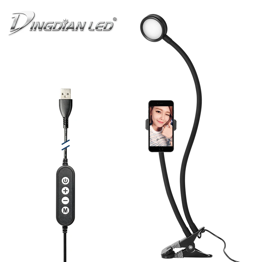 Трансляция селфи светильник DC5V 3W светодиодный настольная лампа USB подключается