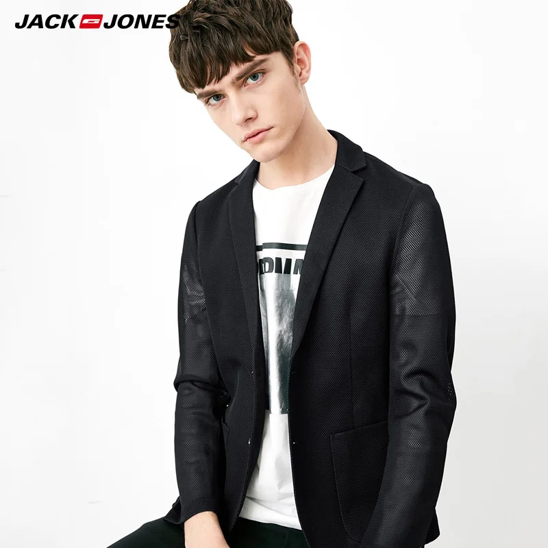 Jack Jones Бренд Новинка мужский пиджак 59% полиэстер 41% нейлон нательный фасон тоненькая ткань мужский костюм мужская куртка 217108519
