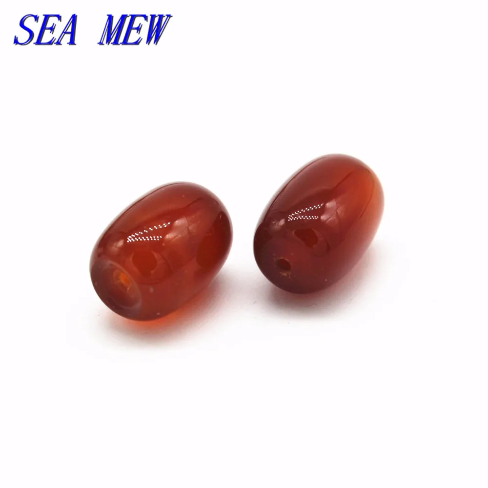 SEA MEW 30 шт Высокое качество амулеты красные бочки бусы из стекла и камней бусины