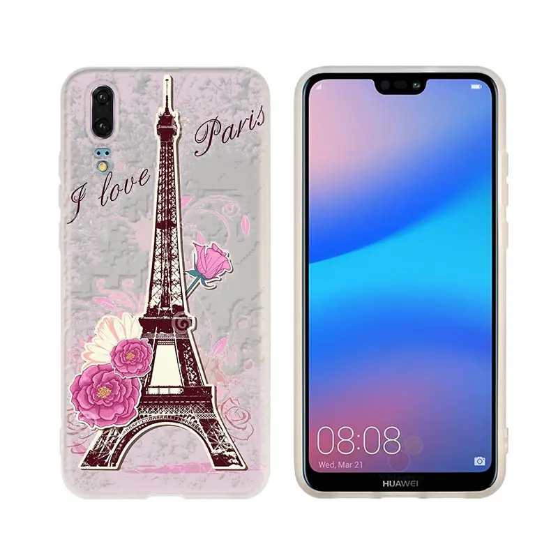 Франция Париж Эйфелева башня ТПУ чехол для телефона мягкие чехлы Huawei P40 P30 P20 Pro P10 P9