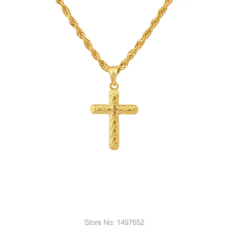Подвеска Jesus Cross женская и мужская мода золотое ожерелье Трендовое распятие инри