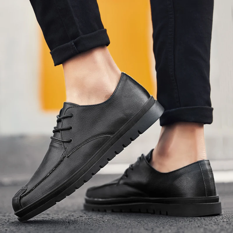 Mens Business Shoes Spring Autumn Man Casual Black Brown Walking Male Footwear Comfortable Classic For Men | Обувь