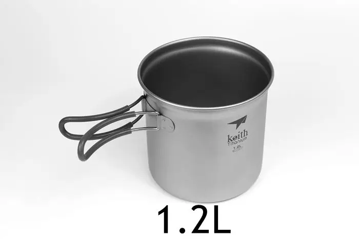1.2L Кейт Титан pots Сковородки Чаши со складной ручкой Кук Кемпинг Пеший Туризм Пикник Кухонная посуда Посуда титановая посуда для туризма походная посуда туризм и походы - Цвет: 1.2L