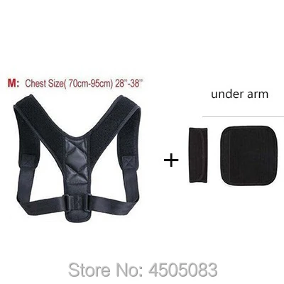 M add 2 x arm pads Регулируемая поза корректор спины Поддержка плеча Опора поясничной скобки корсет задний пояс для мужчин wo мужчины - Цвет: M add 2 x arm pads