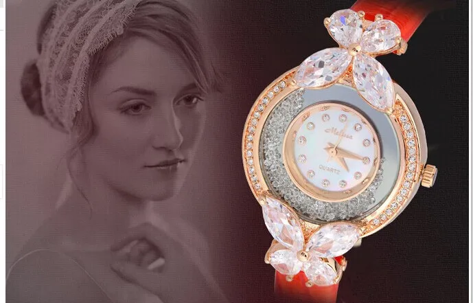 Часы женские кварцевые аналоговые с бабочкой из натуральной кожи|reloj reloj|reloj