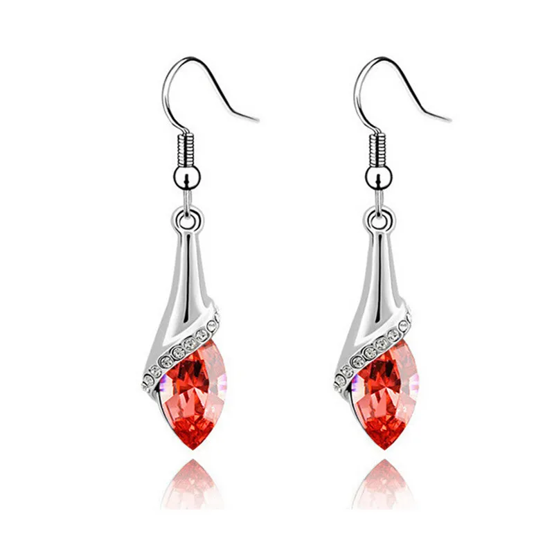 SHUANGR CZ Sieraden Klassieke Grote капли воды люкс циркония Кристалл Камень Свадебные Oorbellen Voor Bruiden - Окраска металла: color as picture