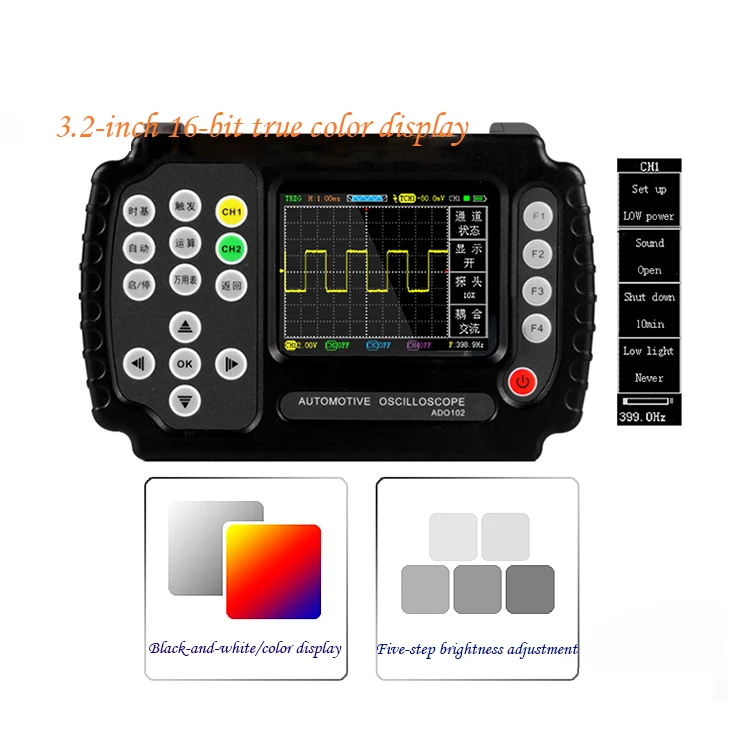 

ADO104 Handheld Digital Storage Automotive Oscilloscope 4 Channels Repair Diagnostic Instrument Digital Multimeter