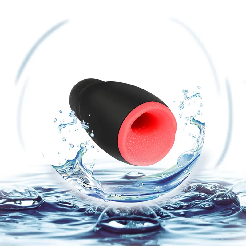 Автоматический нагрев Мужской мастурбатор рот оральный киска лизание игрушки