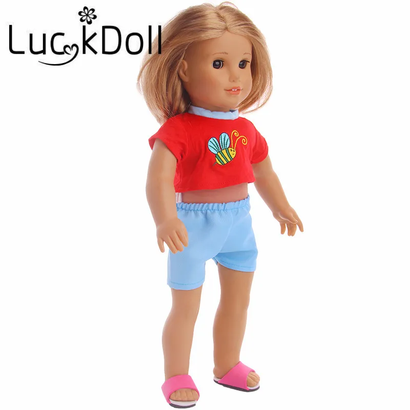 Шорты LUCKDOLL Red кроп-топ для куклы 18 дюймов или 43 см аксессуары кукол | Игрушки и