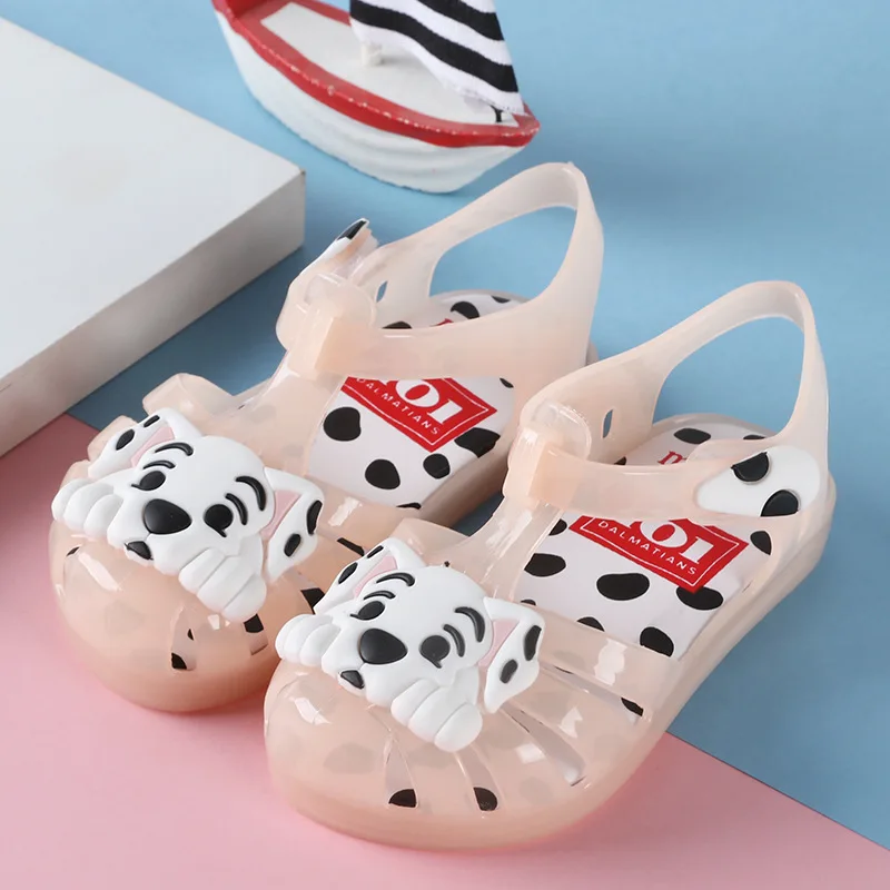 

2019 New Dog Cartoon Hole Summer Jelly Children's Shoes Plain Rain Baby Children Toddler Kids Sandals LED Flashing Beach Shoes