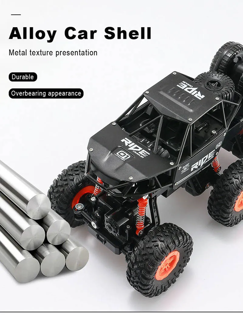 Сплав 2,4G rc автомобиль 1/16 10 км/ч внедорожный привод Bigfoot автомобили электрические четырехколесные скалолазание двойные двигатели автомобиль игрушки автомобиль для подарка