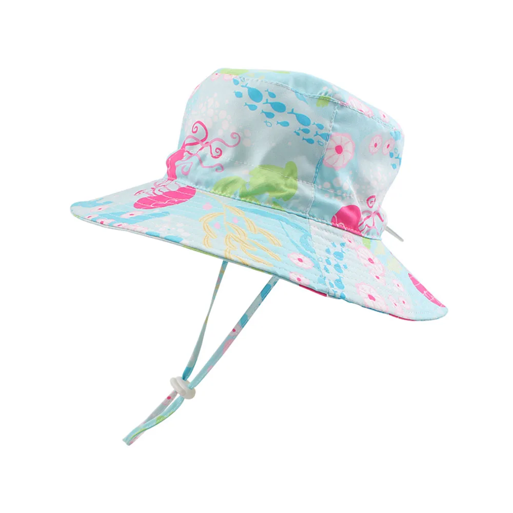 Jellyfish Baby Girl Sun Hats Wide Brim Toddler Infant UV Protection Caps Adjustable Size Boy Basin Hat Summer Breathable Stay On | Детская