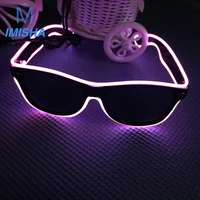 glowing glasses 9 el colors black frame el led glasses blue green yellow white light sunglasses for costume cosplay unisex