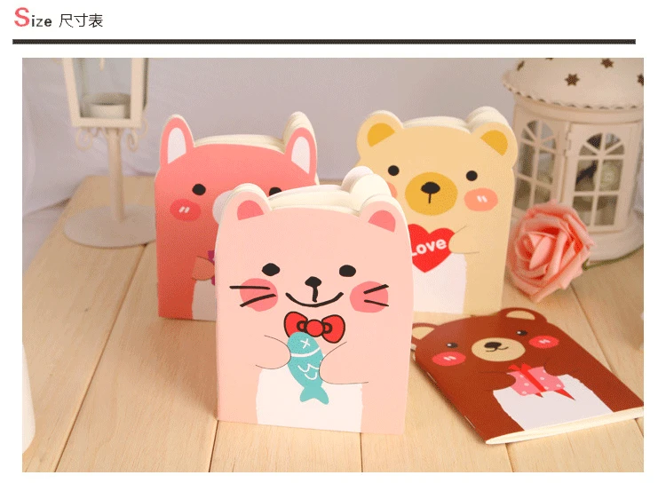 Organizador Little Bear notebook Kawaii Jotter, Товары для офиса, рабочая книга для студентов, подарок на Рождество
