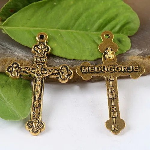 

20pcs dark gold-tone cross lead to free crucifix charms h1322
