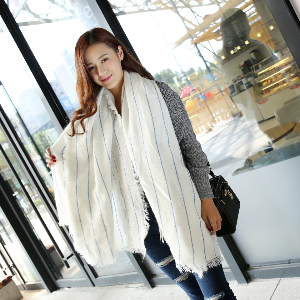 Зимний шарф плед Новый камвольной кашемир унисекс акрил шали с бахромой для