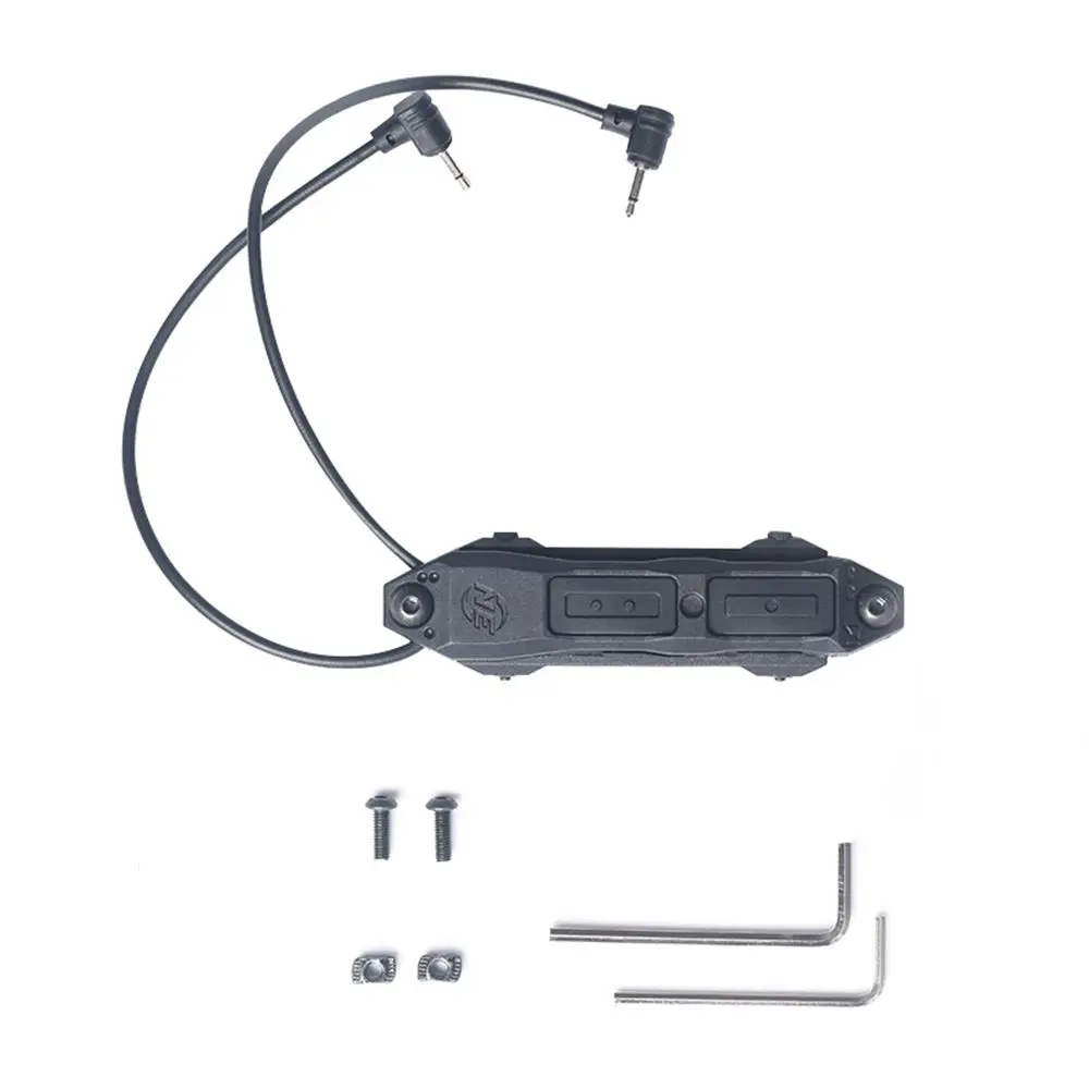 black New Airsoft Remote Dual switch 2.5mm Audio Coaxial Plug Tactical Augmented Pressure Switch For WMX-200& PEQ/M3X - Цвет: black