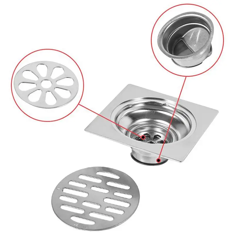 Квадратный слив сильная Нержавеющая Сталь Анти запах отель ванная комната полы