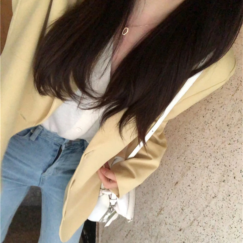 Винтаж двубортный плед для женщин Блейзер Куртка Chic короткий рукав зубчатый воротник кружево до тонкий женская уличная куртка