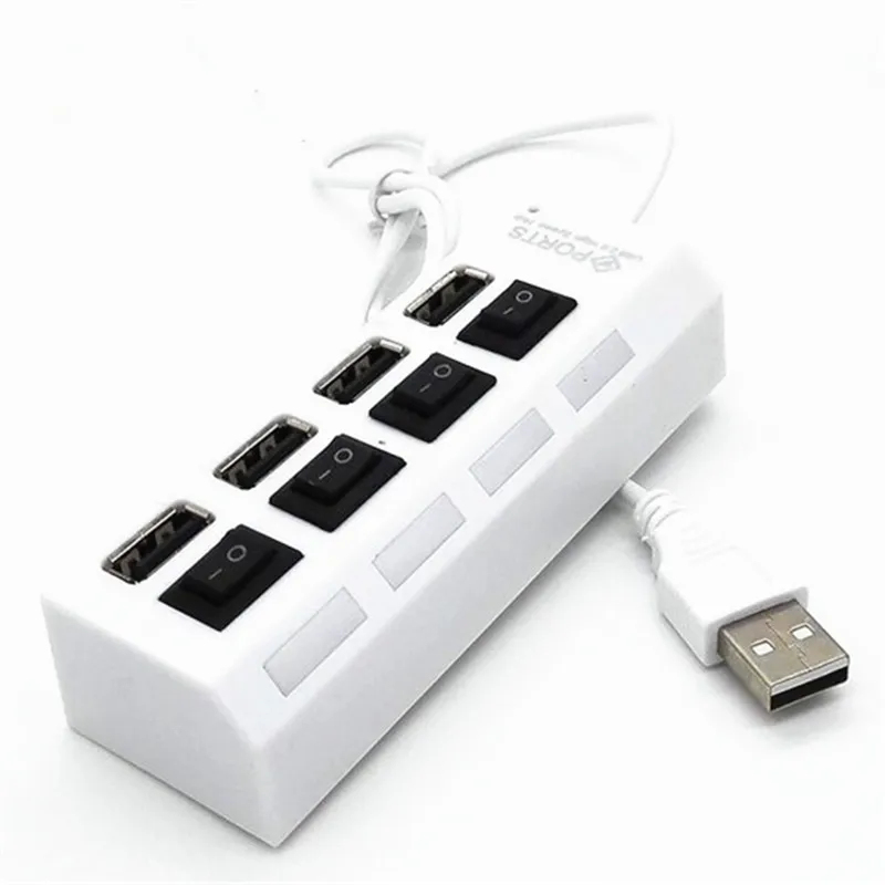 Внешний мульти расширение 4 порта USB 2 0 вкл/выкл переключатель LED сплиттер