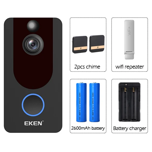 Option7 V7 Смарт IP 1080P видеодомофон wifi видео дверной звонок камера для квартиры ИК сигнализация беспроводная камера безопасности - Цвет: Option7