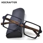 HDCRAFTER крупногабаритная винтажная квадратная оправа для очков с прозрачными линзами, женские и мужские деревянные фоторамки