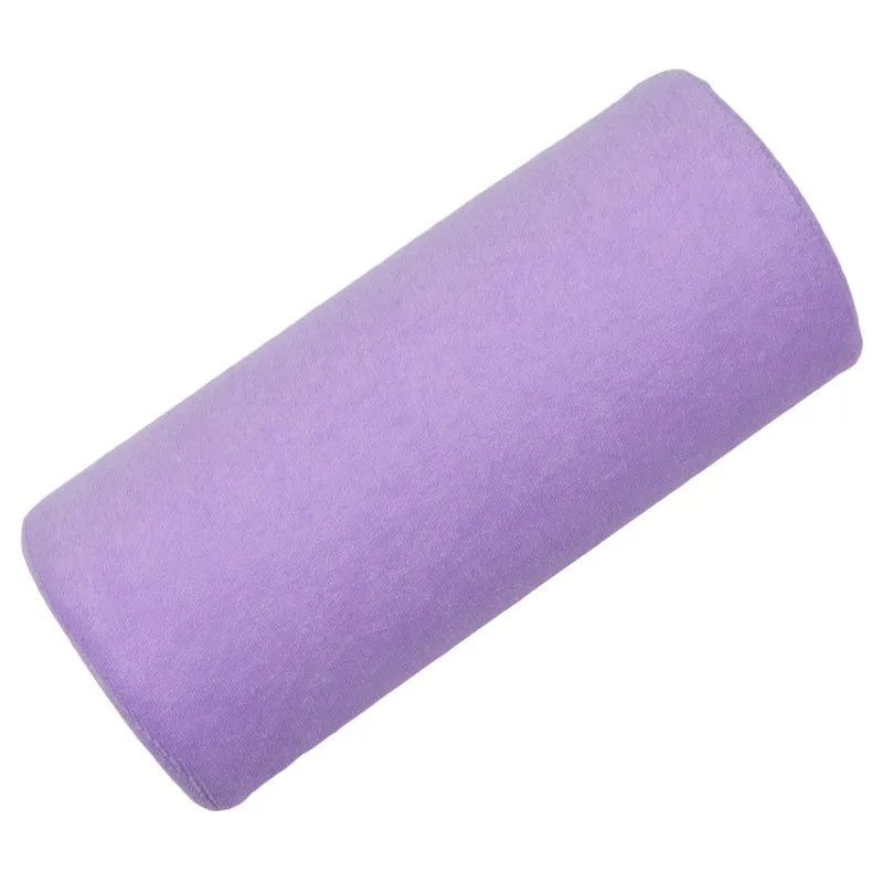 Purple Половинная Колонка Подушка для рук дизайн ногтей маникюр хлопок фланель розовый/фиолетовый/красный/ярко-розовый/Зебра полосы - Цвет: Purple