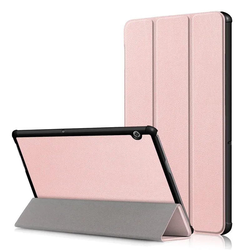 Rose gold Ультратонкий чехол из искусственной кожи для huawei Mediapad T5 10 W09/L09/L03/W19 чехол-подставка для планшета huawei MediaPad T5 10," Чехол-держатель - Цвет: Rose gold