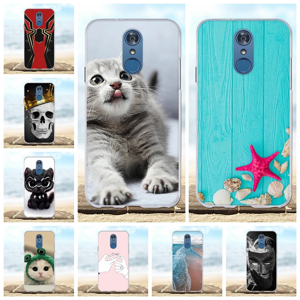 For LG Q7 Case Ultra-slim Soft TPU Silicone 5.5 inch Plus Cover Cute Cat Patterned Alpha Q7a Funda Bumper | Мобильные телефоны и